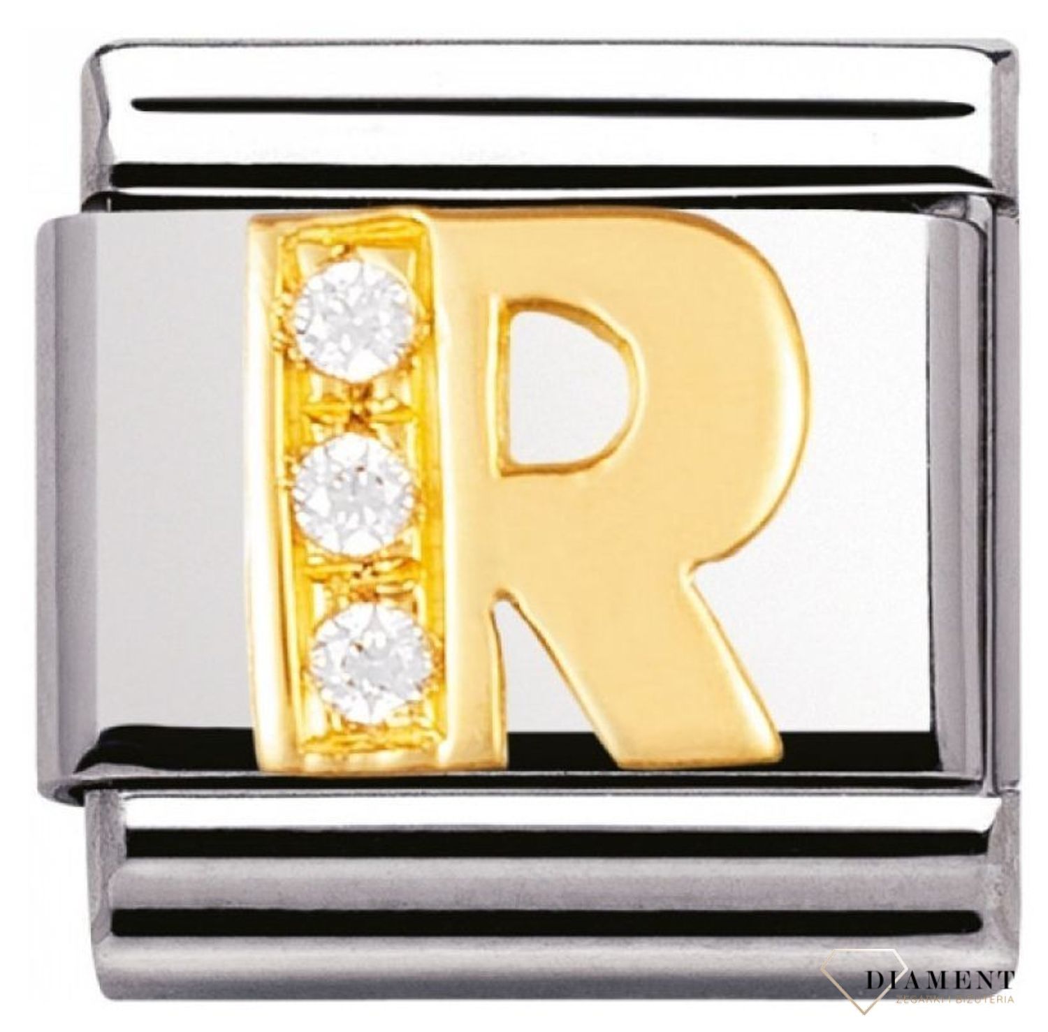 Nomination - Link 18K zawieszka złoto 'Litera R z cyrkoniami' 030301 18 biżuteria nomination nomination zawieszki nomination baza.jpg